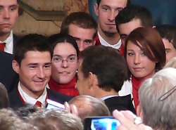 Il y a quelques mois N Sarkozy recevait les lauréats des Olympiades des métiers - Photo CP