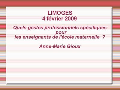 Les gestes professionnels en maternelle
