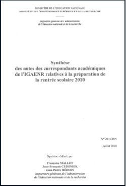 Rapport sur la rentrée scolaire : Verbatim