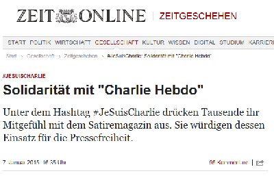 Allemand : « Ich bin Charlie »