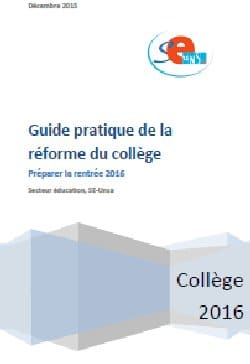 Collège : Le Se Unsa publie un guide de la réforme