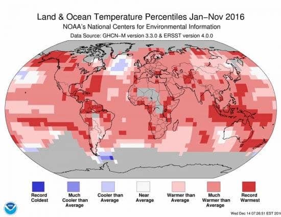 2016 : L&rsquo;année la plus chaude de notre histoire