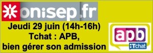 APB : Nouveau tchat Onisep le 29 juin
