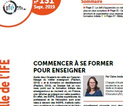 L&rsquo;IFé et la formation initiale des enseignants