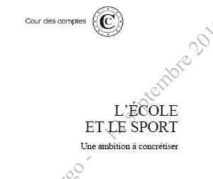 La Cour des comptes publie un rapport sur l&rsquo;EPS