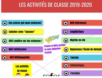 Des activités de classe avec REFER en 2019-2020