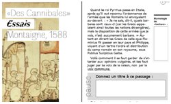 Montaigne à livre ouvert aux élèves