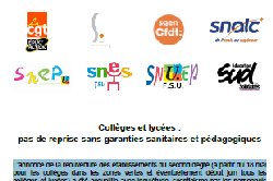 L&rsquo;intersyndicale du second degré veut des garanties pour la reprise