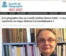 Les géographes et la crise sanitaire : L&rsquo;analyse de Cynthia Ghorra-Gobin