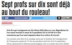 Sept profs sur dix au bout du rouleau