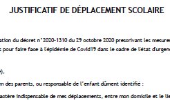 Les modalités de déplacement pour la rentrée
