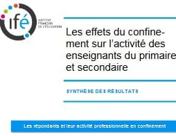Quels effets du confinement sur l&rsquo;activité des enseignants ?