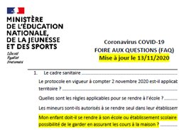 Mise à jour de la FAQ du ministère