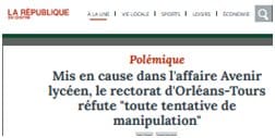 Avenir lycéen : Pour le rectorat d&rsquo;Orléans Tours tut est normal