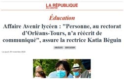 Avenir lycéen : La rectrice d&rsquo;Orléans-Tours dans le déni
