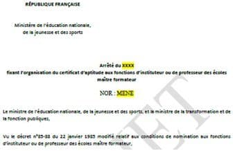 Modification du CAFIPEMF