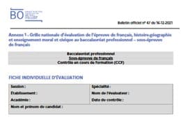 Bac pro : Les fiches d&rsquo;évaluation