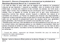 Brevet : E Macron dans un sujet d&rsquo;histoire
