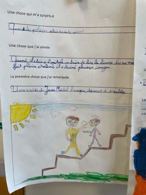 Une image contenant texte, papier, Dessin d’enfant, Produit en papier Description générée automatiquement