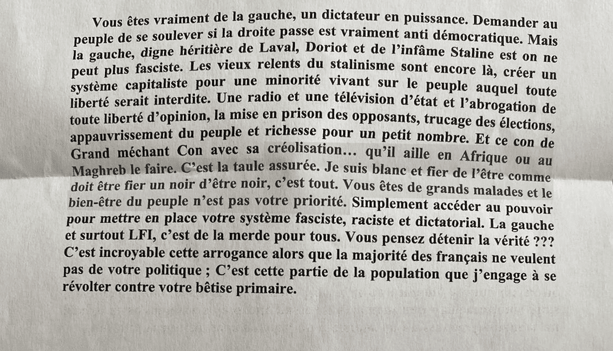 Une lettre d’insultes pour l’un des cadres signataires de la pétition