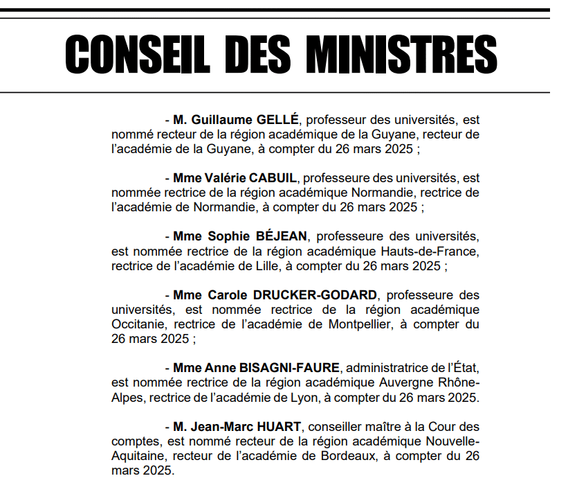 Valse des recteurs et des rectrices au conseil des ministres : qui va où ?