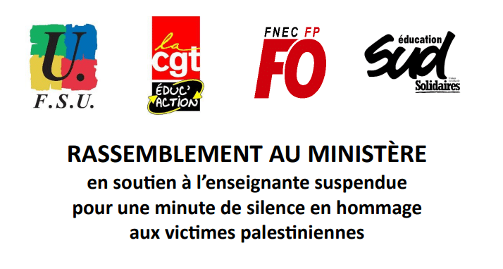 Rassemblement pour l&rsquo;enseignante suspendue