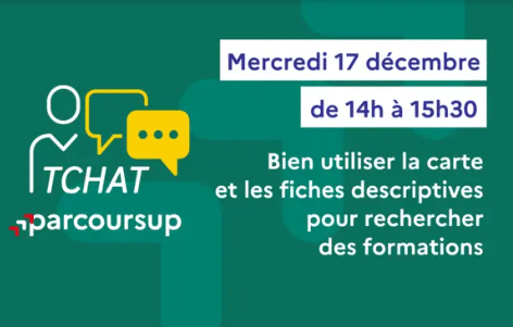 L’Onisep organise un tchat sur Parcoursup le mercredi 17 décembre