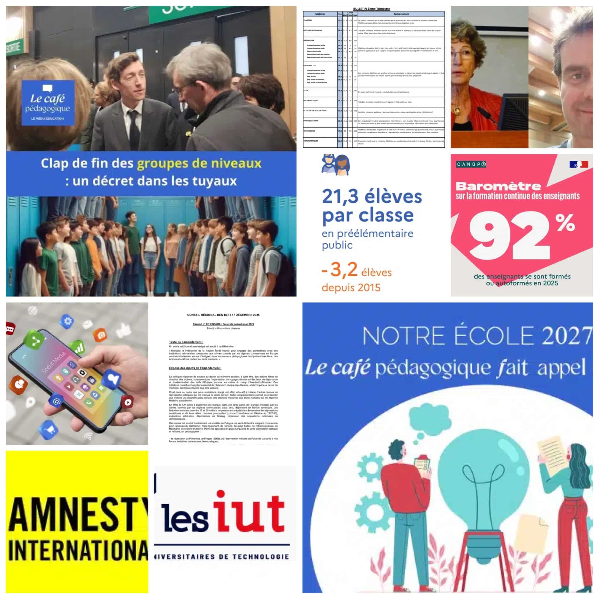 Actualité de l’éducation du 12 au 16 janvier 2026