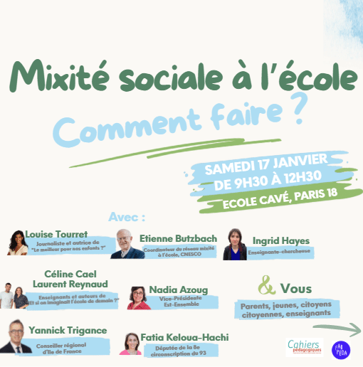 Mixité sociale à l’école : une matinée pour penser et agir