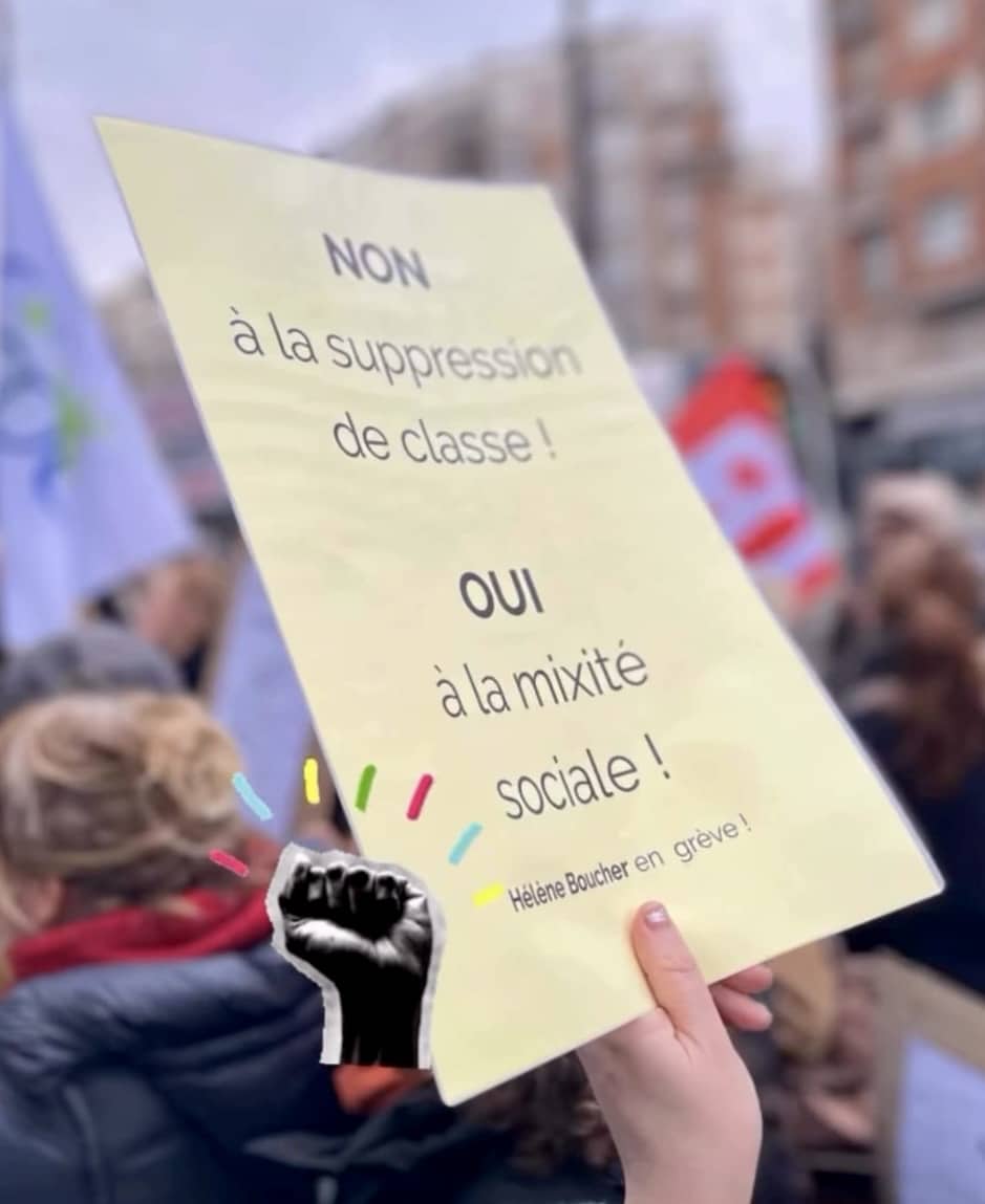 Mobilisation contre les fermetures de classes devant le rectorat de Paris