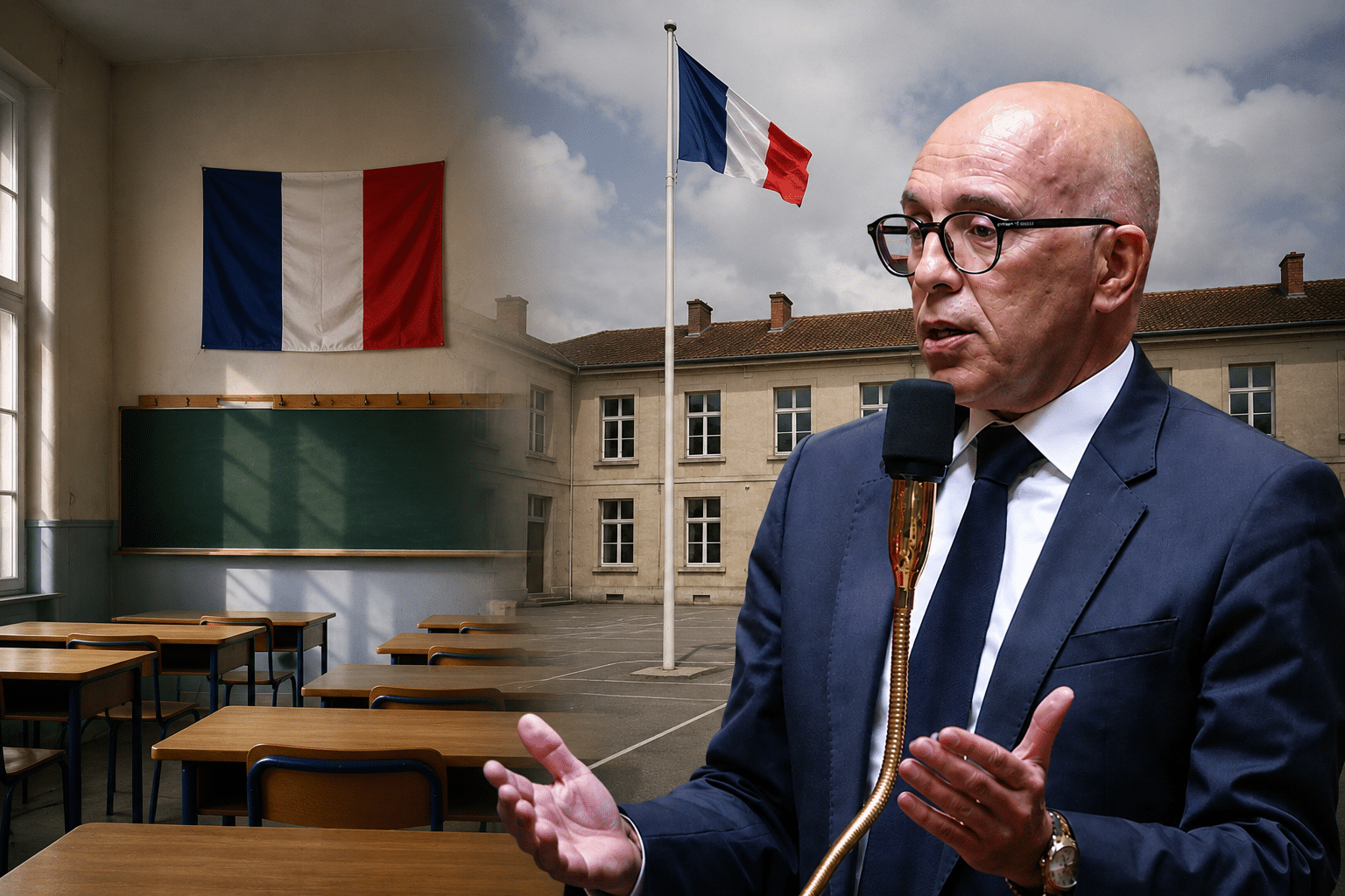Drapeaux à l’école : Éric Ciotti, récidiviste de l’affichage patriotique