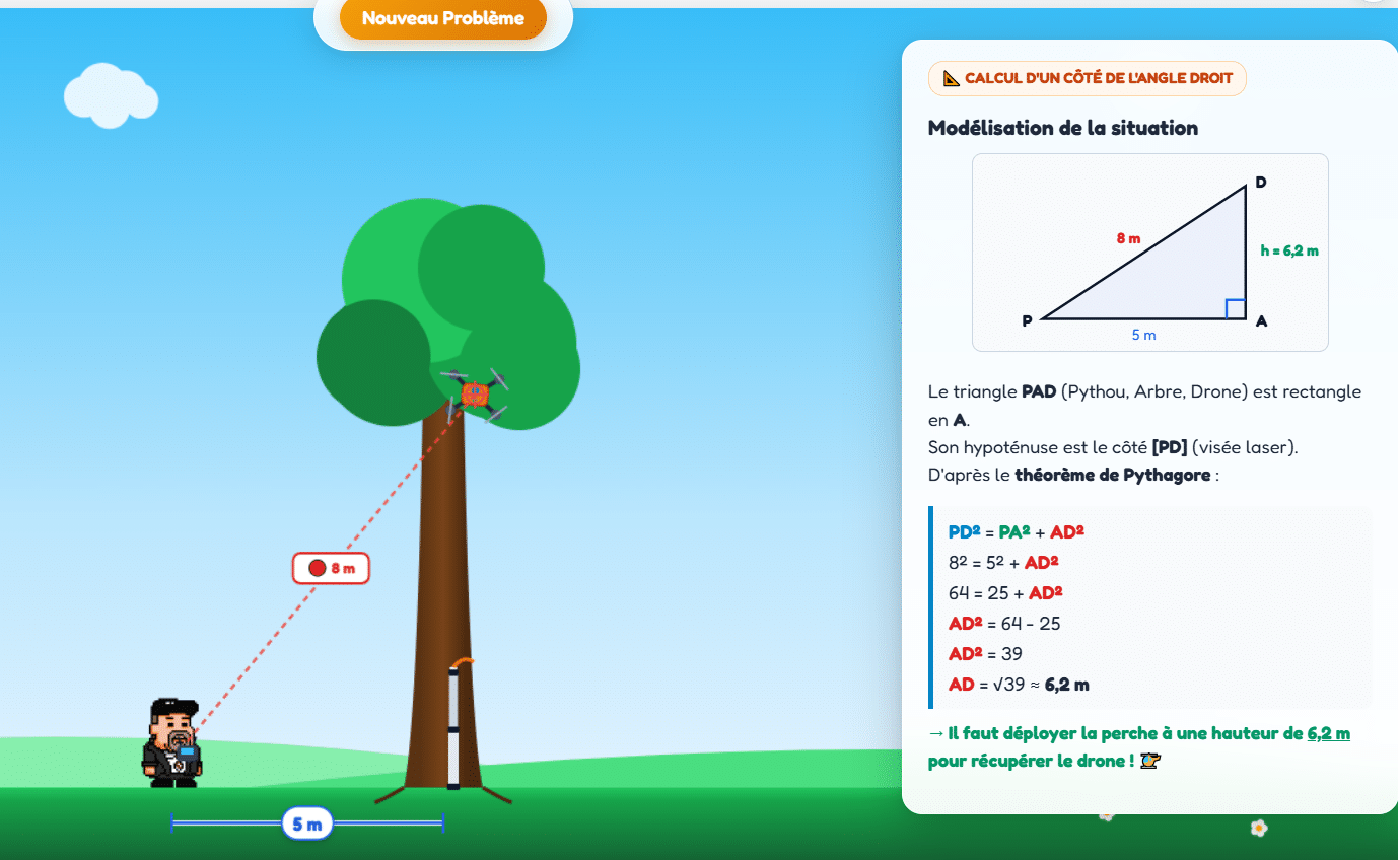 Maths : mon drone est coincé, appelez Pythagore !